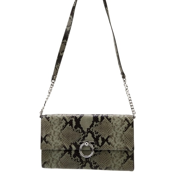 Rebecca Minkoff Handbags - Rebecca Minkoff Jean Chain Link Natural Python Embossed Convertable Clutch NWT